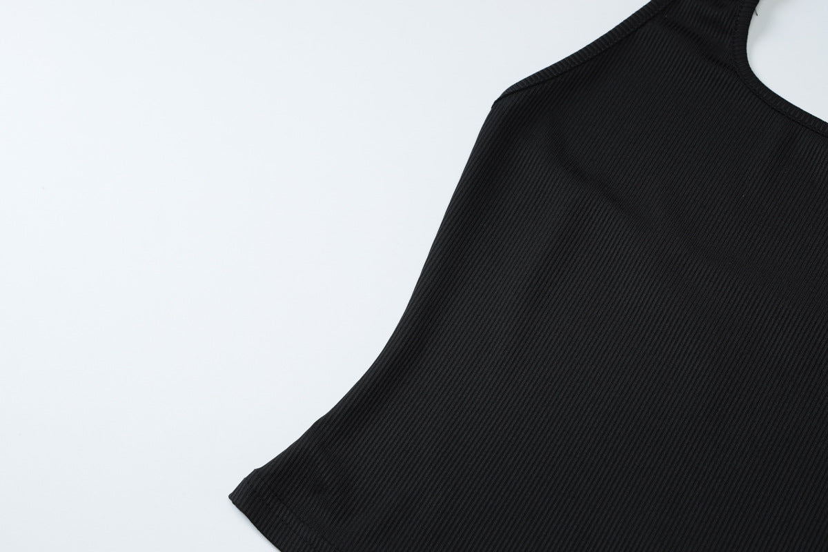 U Collar Halter Spaghetti Straps Top