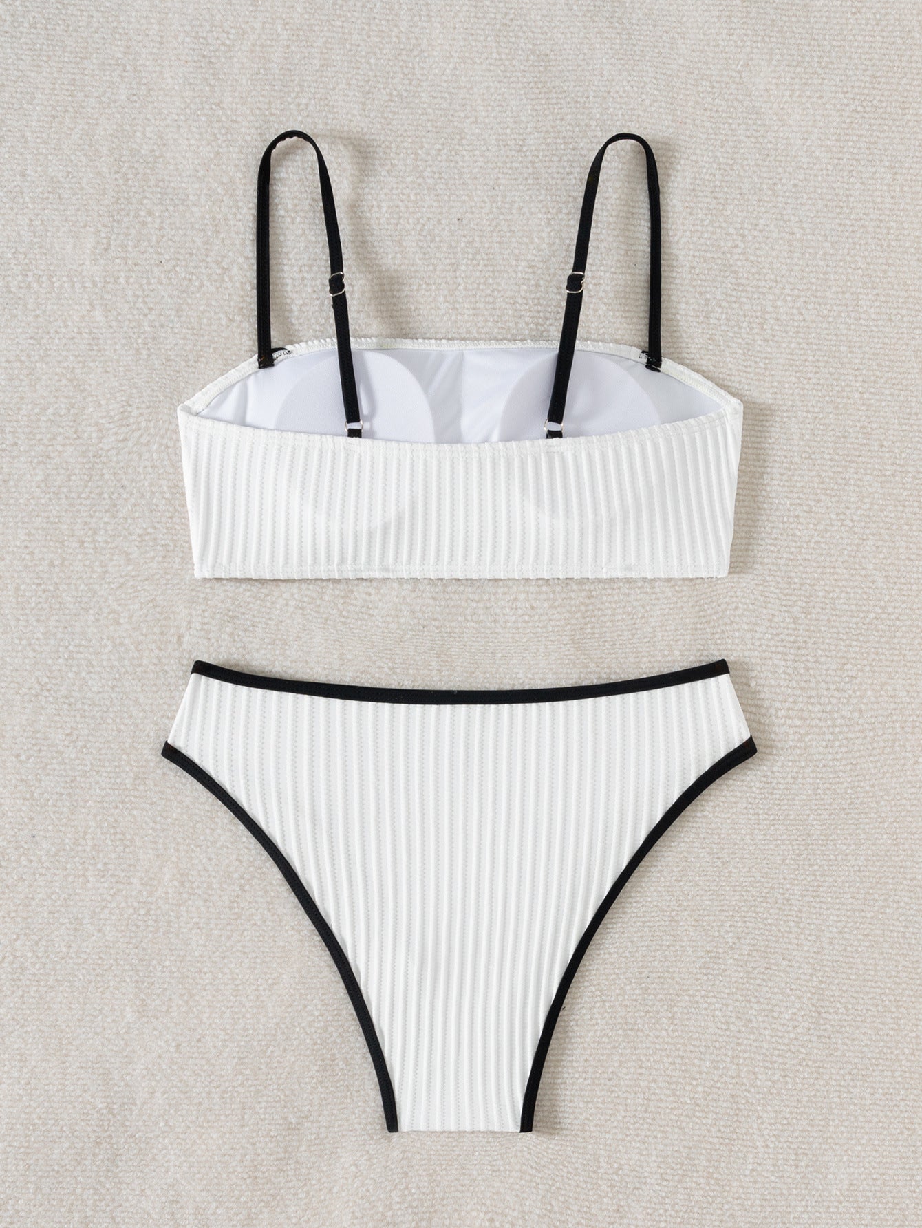Black White Swimsuit Bare Back Sexy Swimsuit