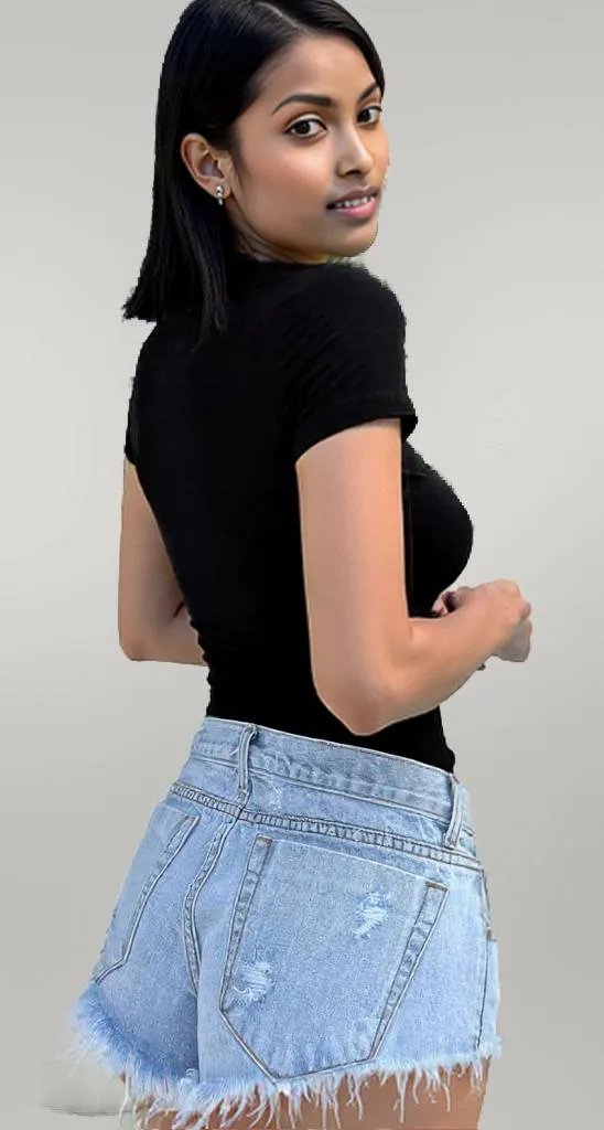 Square Neck Fit Elastic Short Sleeves Shirt