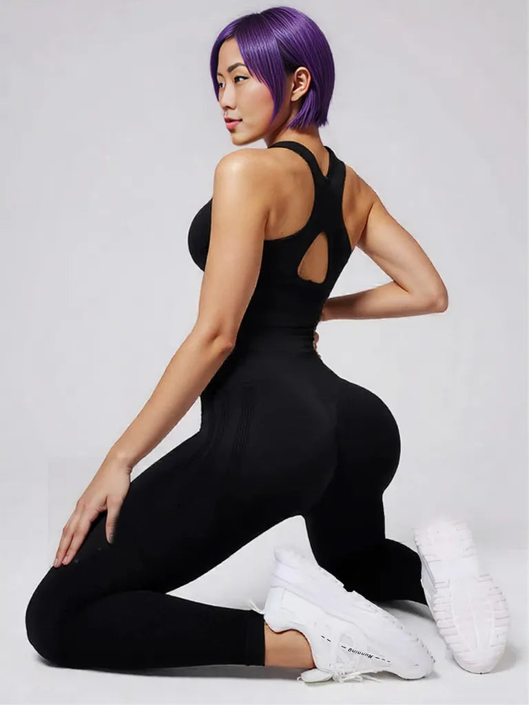 Round Neck Wide Strap Tank and Leggings Active Set