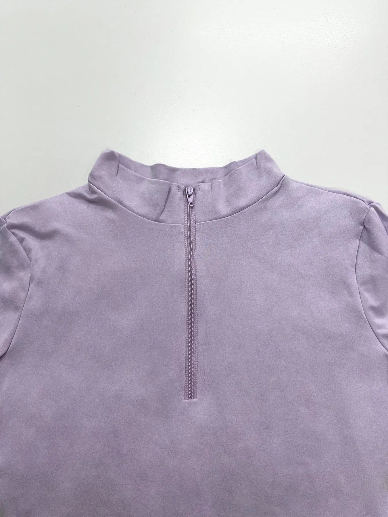 Half Zip Long Sleeve Crop T-Shirt
