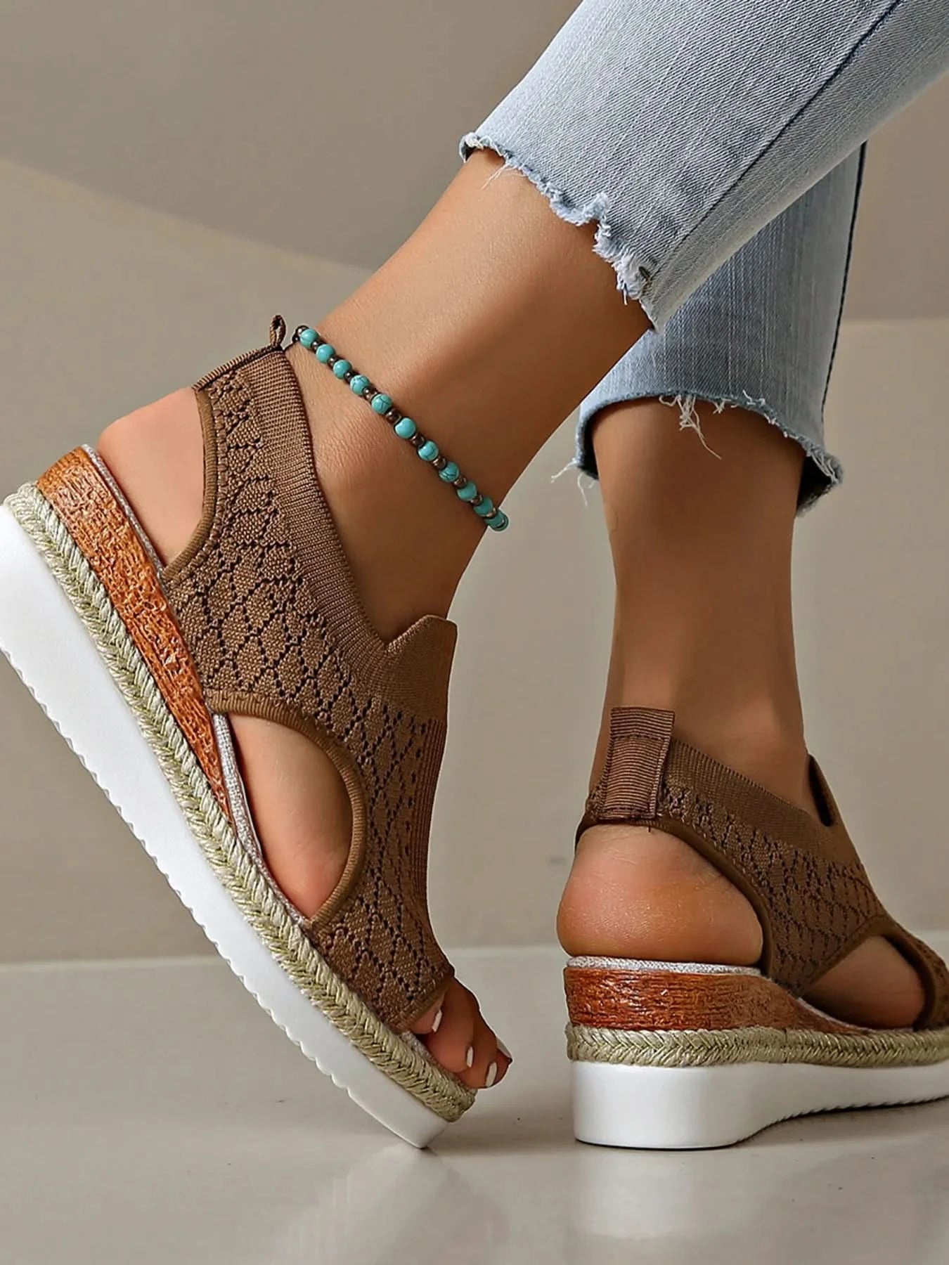 Open Toe Platform Wedge Sandals