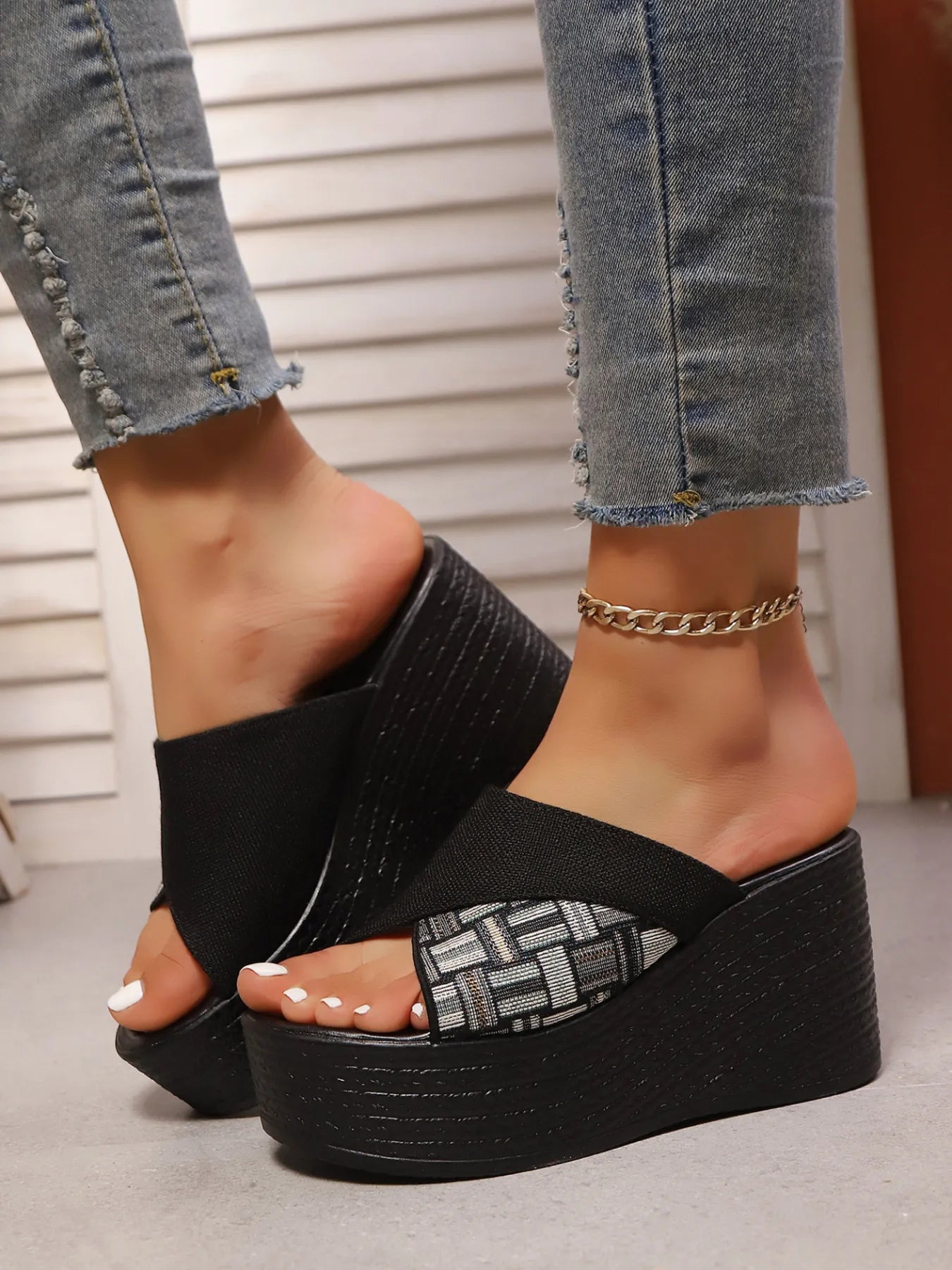 Open Toe Platform Wedge Sandals