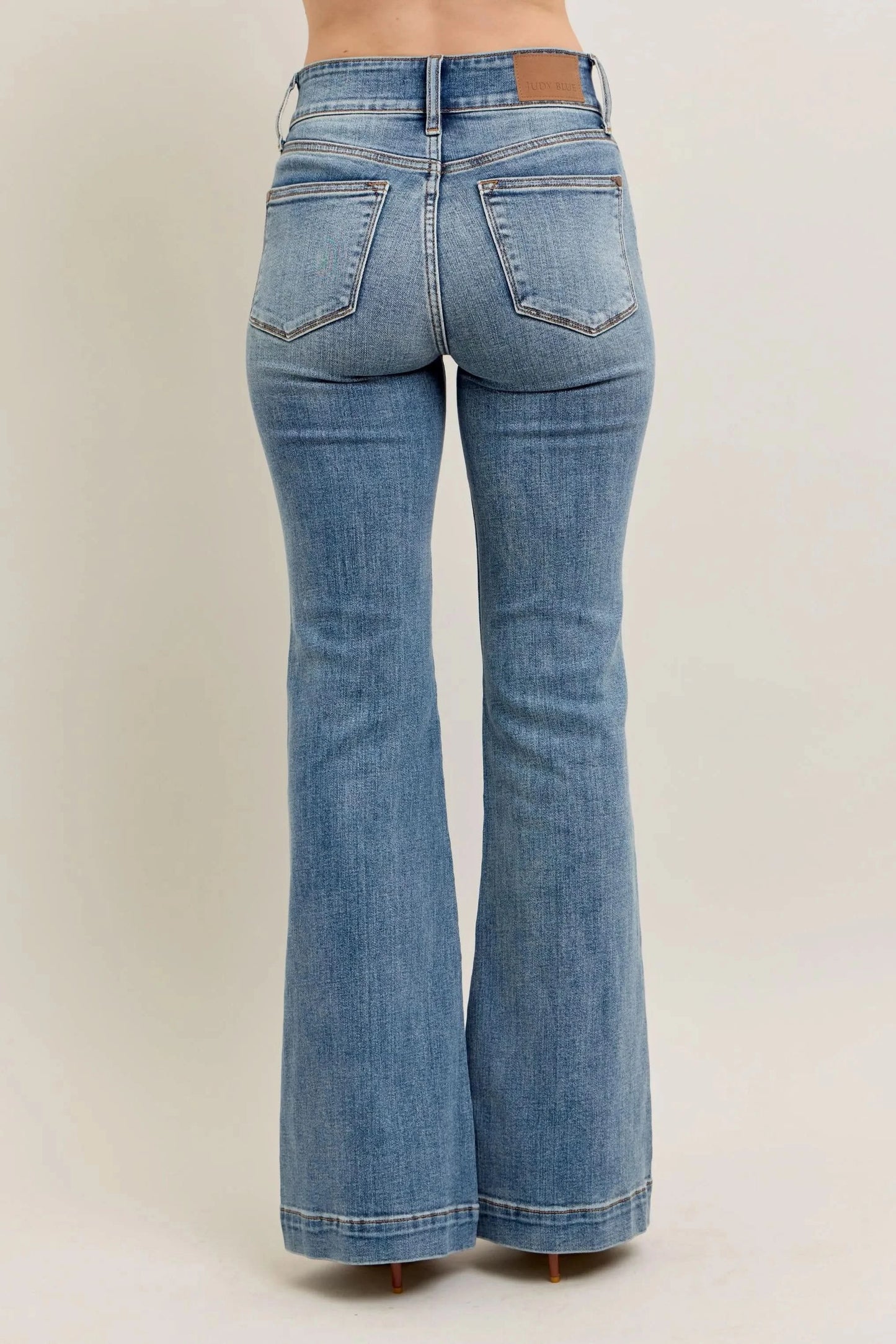 Judy Blue Full Size High-Waist Flare Denim Jeans with Front Seam Detail