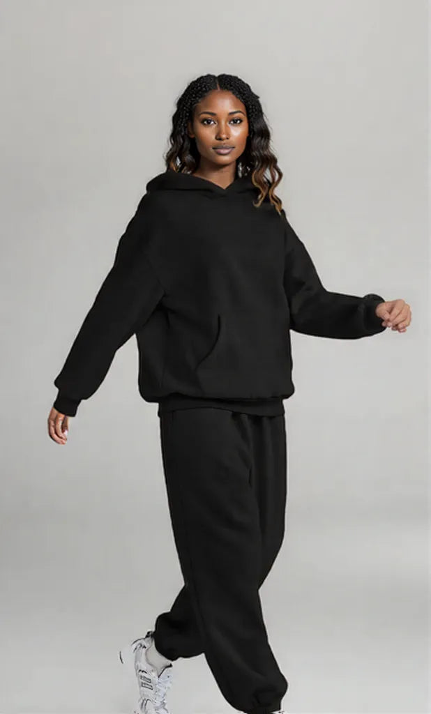 Full Size Kangaroo Pocket Hoodie and Joggers Set