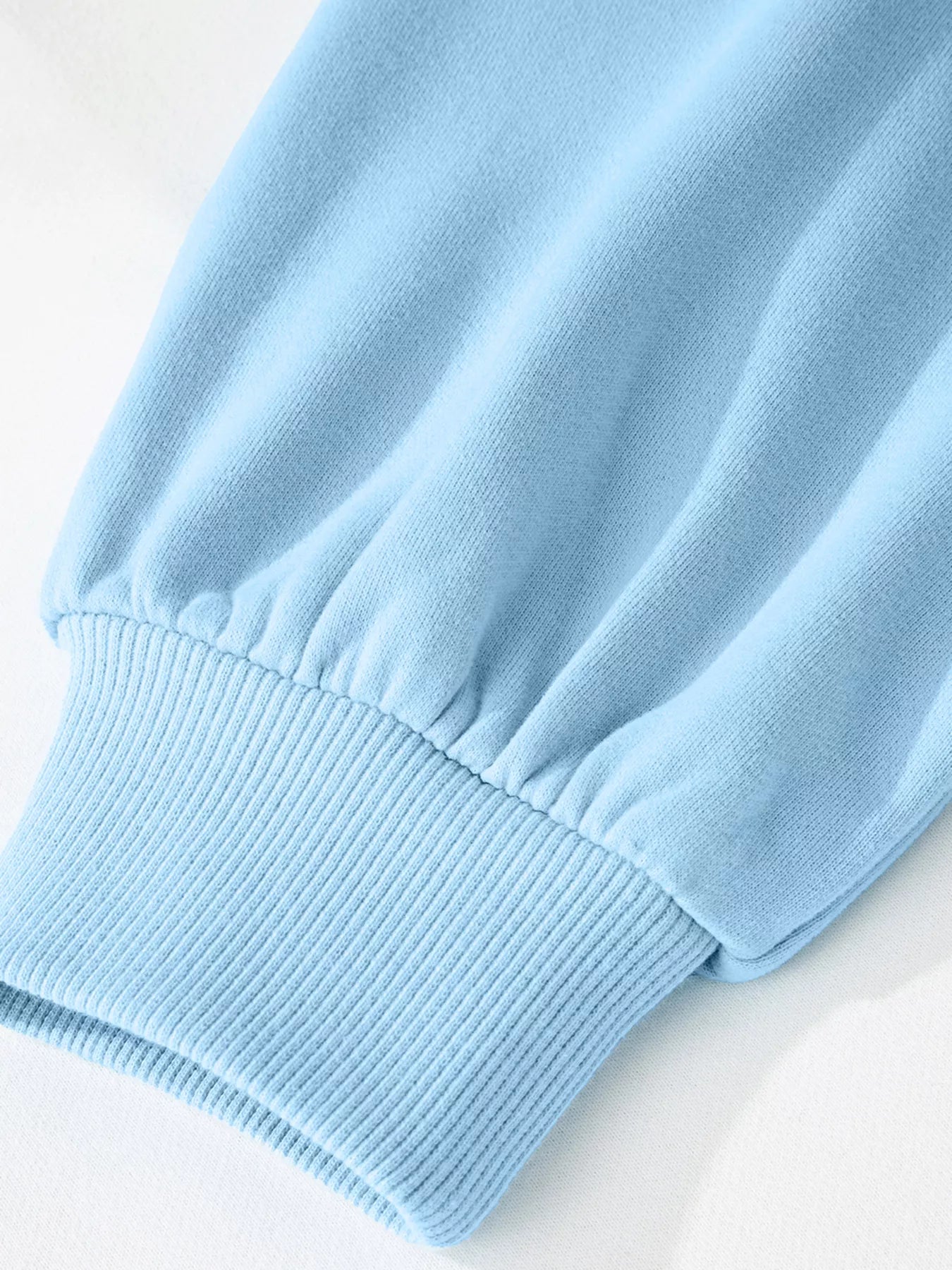 Color Block Snap Buttons Sweatshirt Pastel Blue