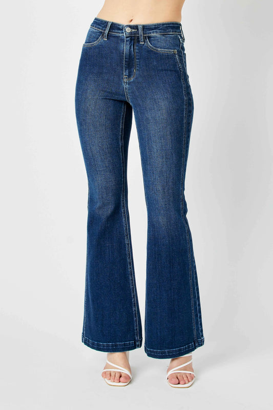 Judy Blue Full Size Hw Angled Side Seam Detail Flare Jeans