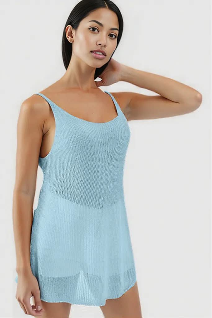Scoop Neck Spaghetti Strap Knit Cami
