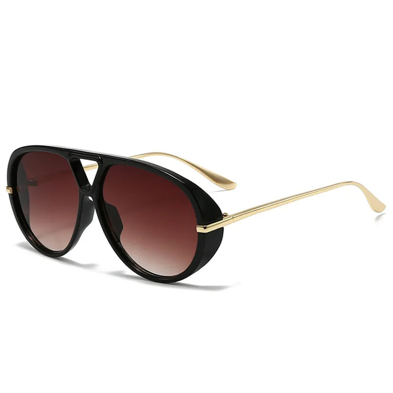 Aviator Fashion Sunglasses with Yellow Tinted Lenses styleD One Size