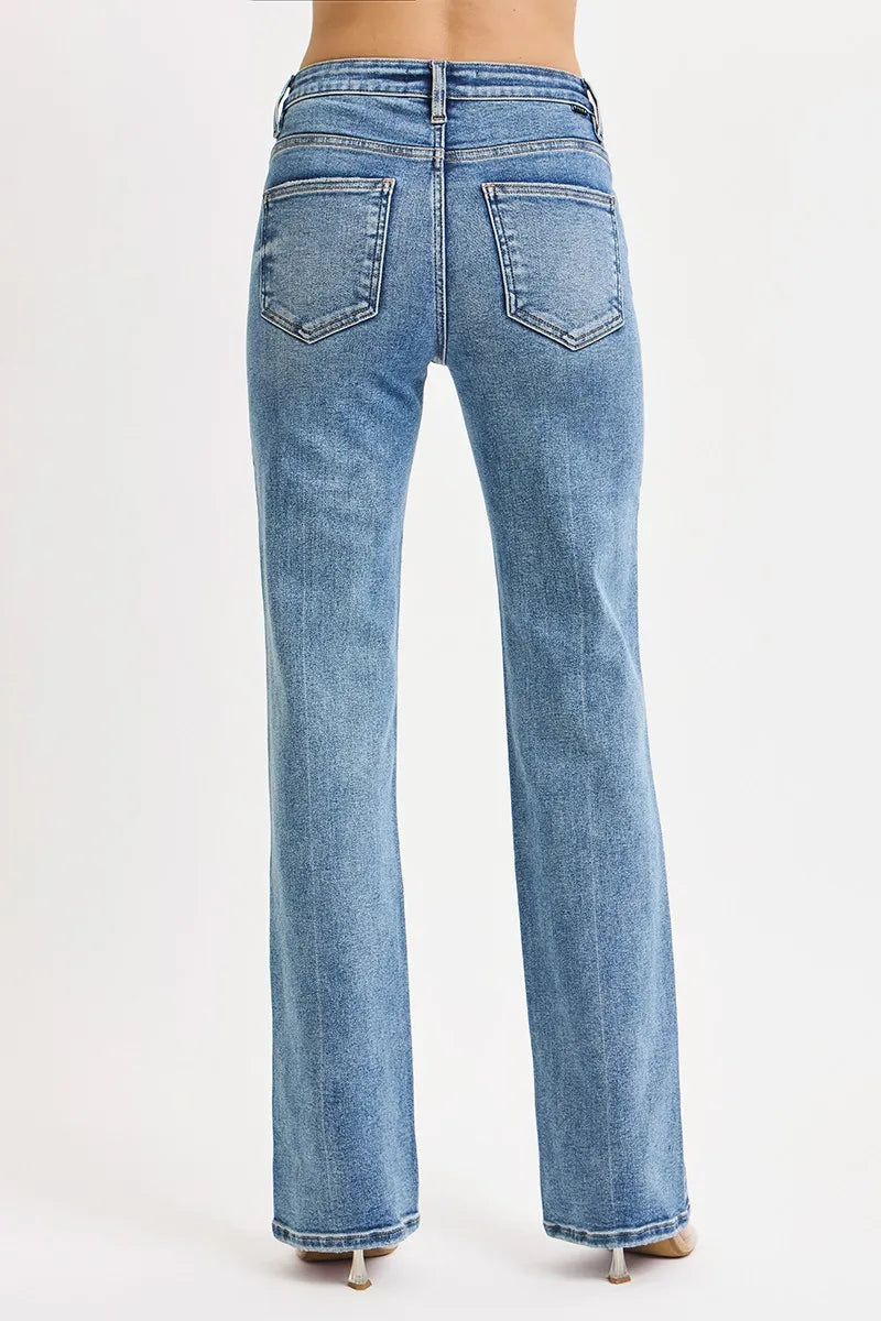 RISEN Full Size Tummy Control High Rise Straight Jeans