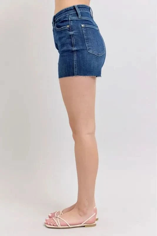 Judy Blue Full Size High Waist Criss-Cross Waistband Denim Shorts