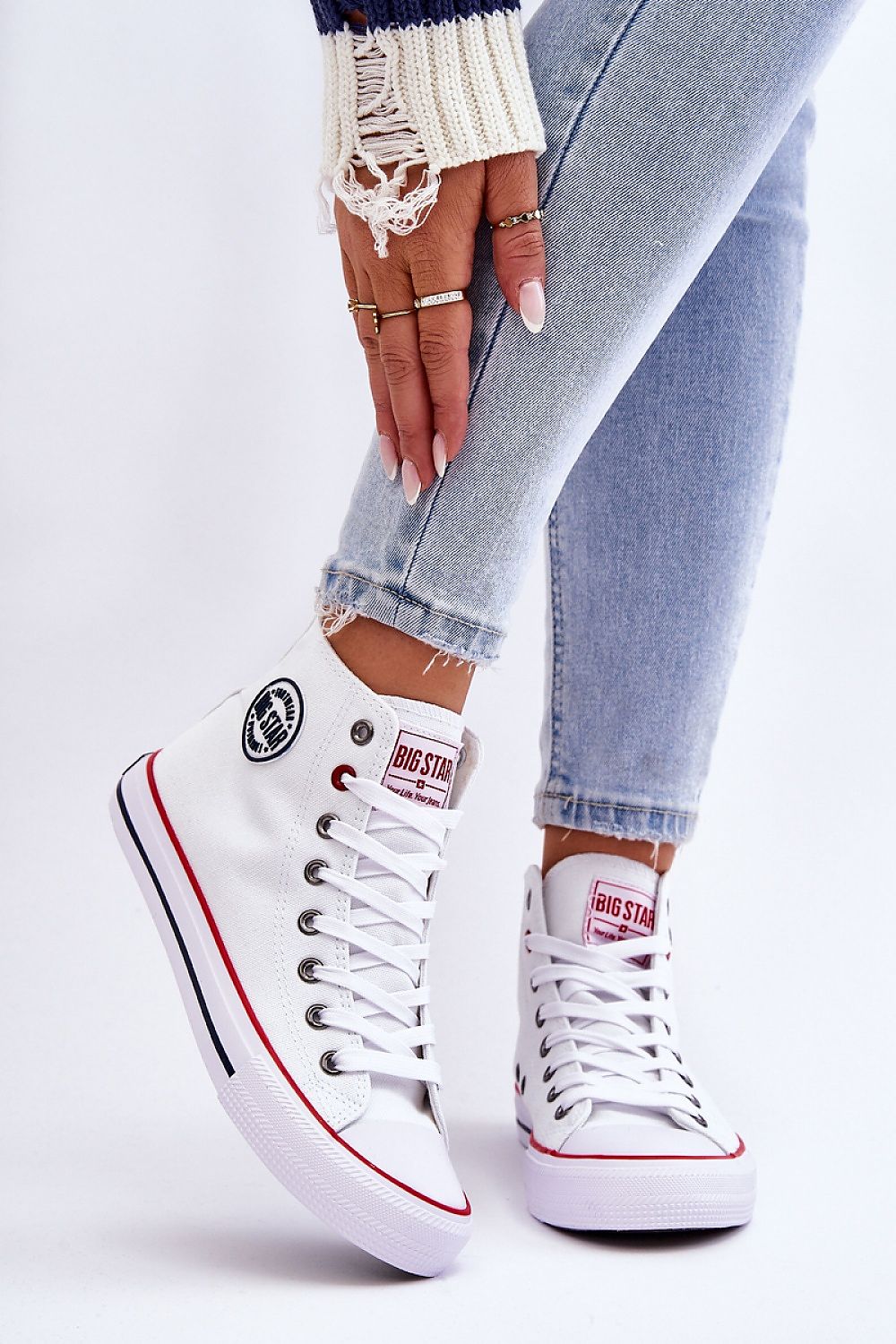 BIG STAR White High top Sneakers white