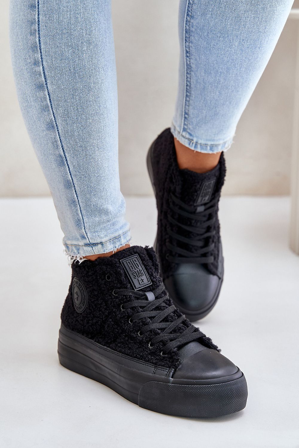 BIG STAR Made with fashionable sheepskin black