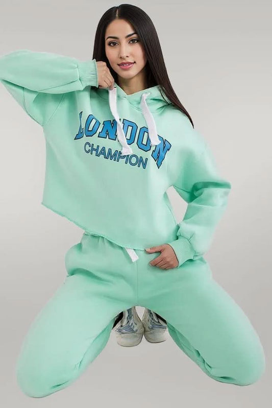 Ex Moda Casual Hoodie & Pants Tracksuit Set for Women