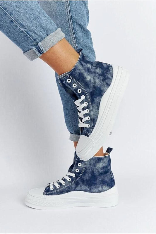 Navy blue platform sneakers Vicente