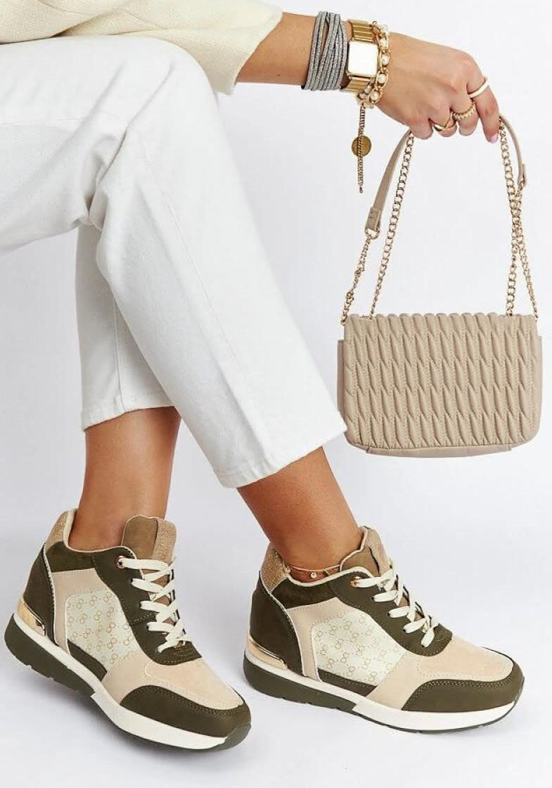 Green wedge sneakers green