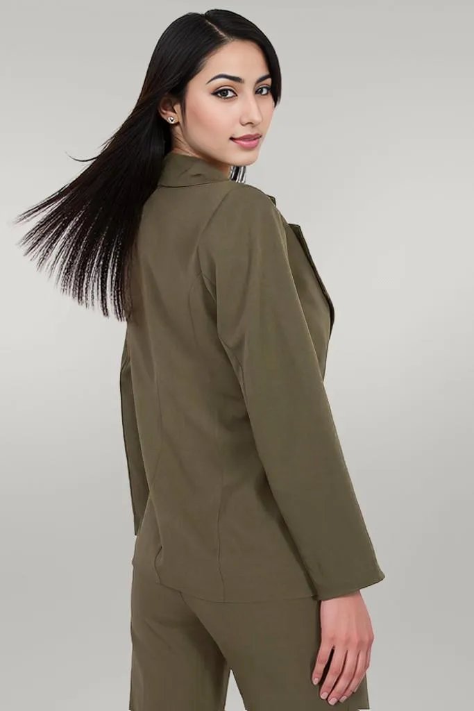 Italy Moda Women's Blazer Classic Olive