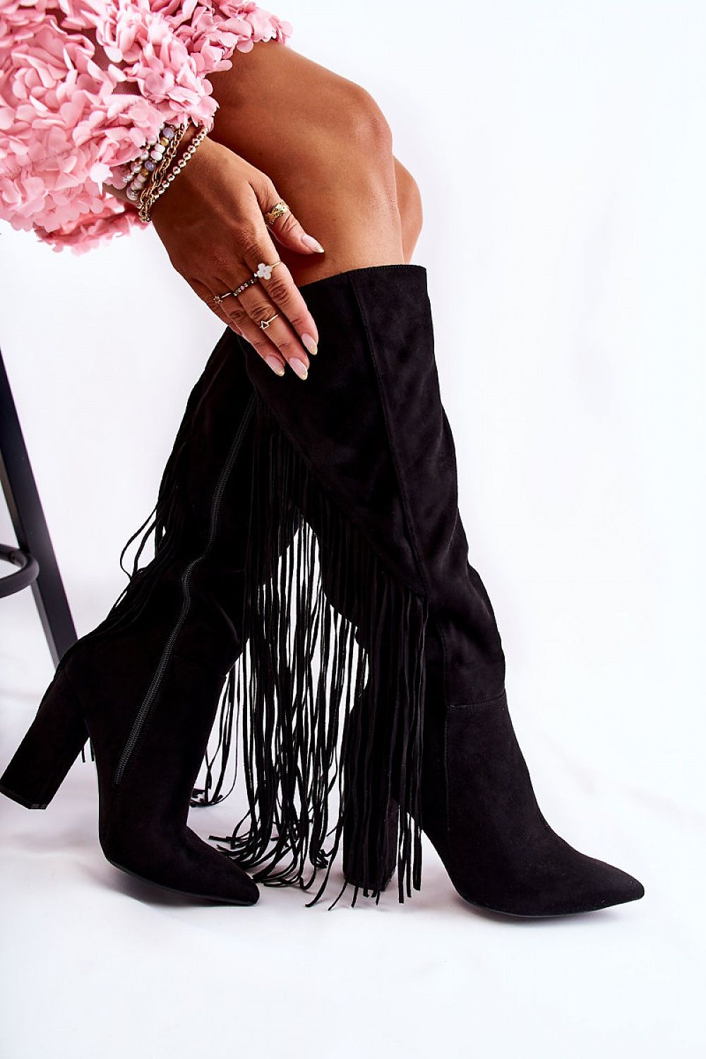 Step in style Tassels Heel boots black
