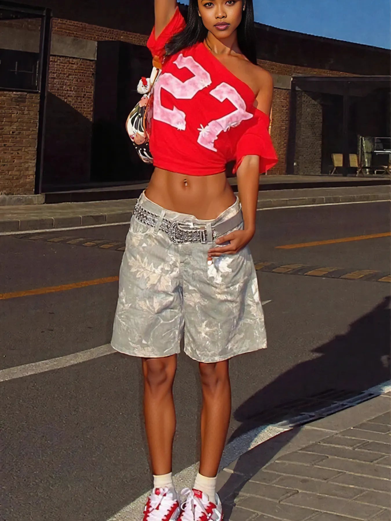 Number 27 Single Shoulder Top