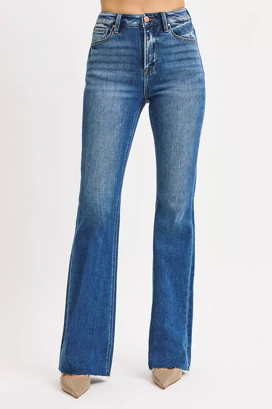 RISEN High Rise Flare Jeans DARK