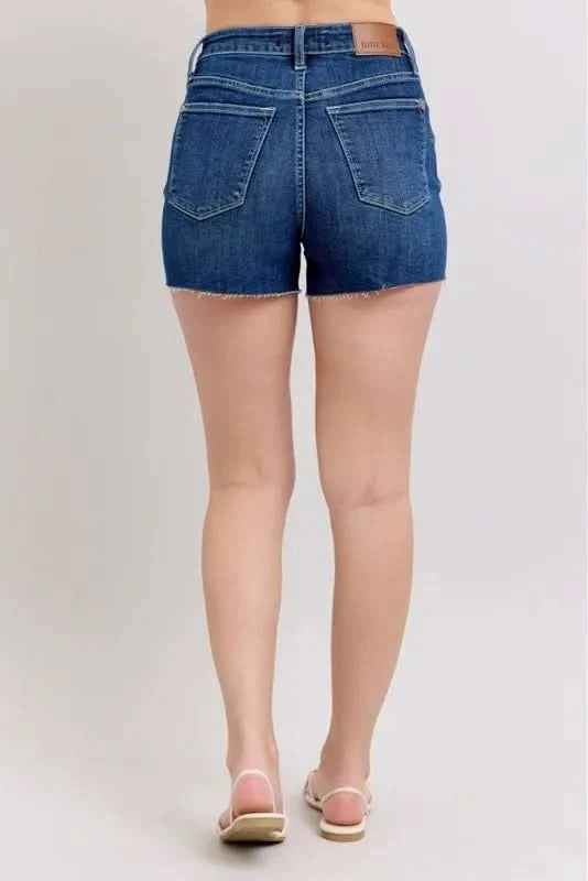 Judy Blue Full Size High Waist Criss-Cross Waistband Denim Shorts