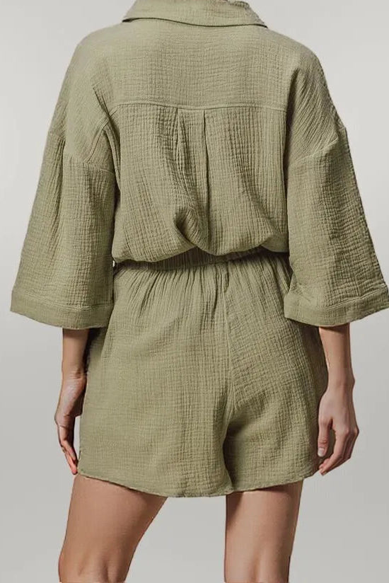 BiBi Crinkle Gauze Shirt and Short Set