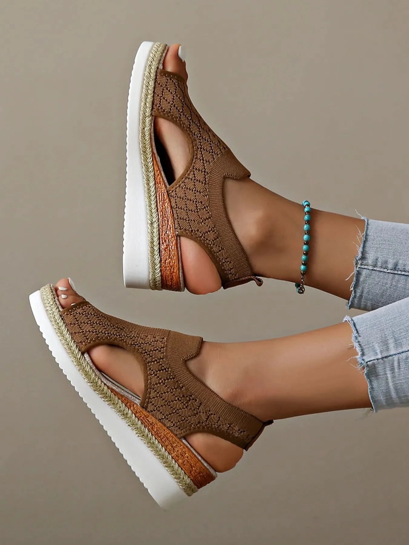 Open Toe Platform Wedge Sandals