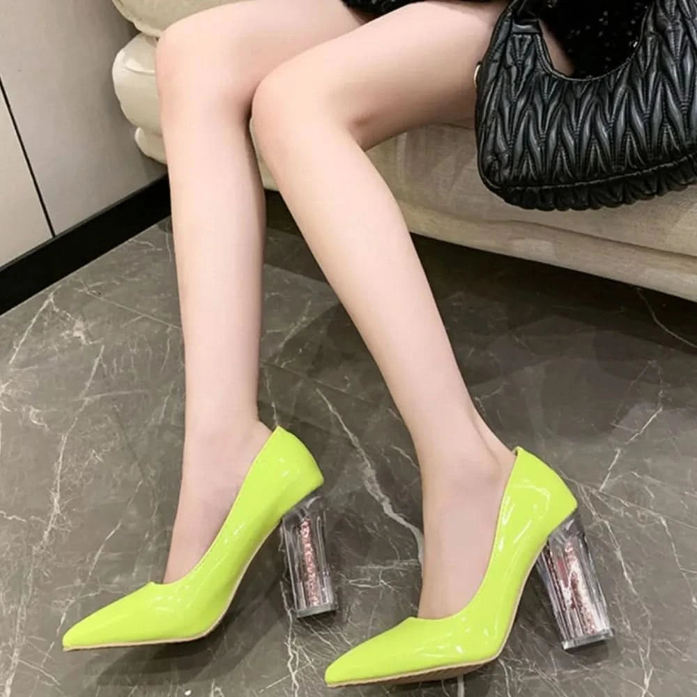Point Toe Block Heels Pumps