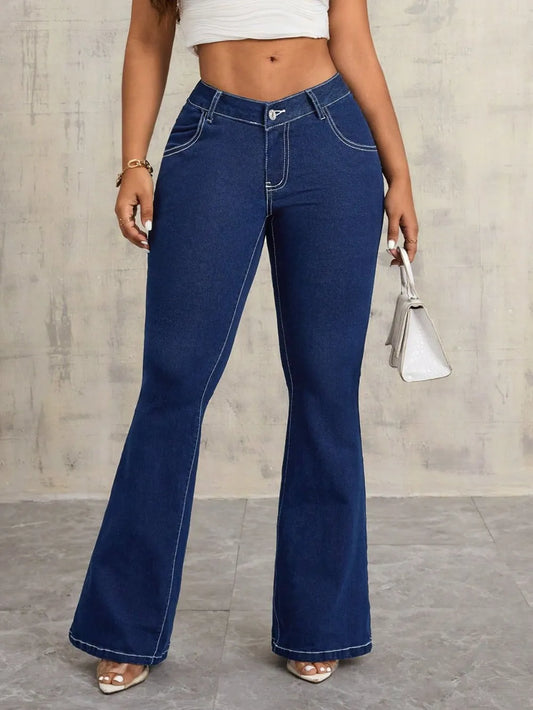 Flare Jeans with Pockets Dark