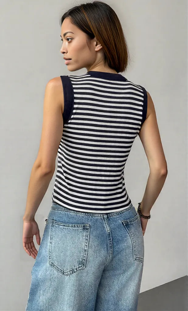 Striped Round Neck Tank