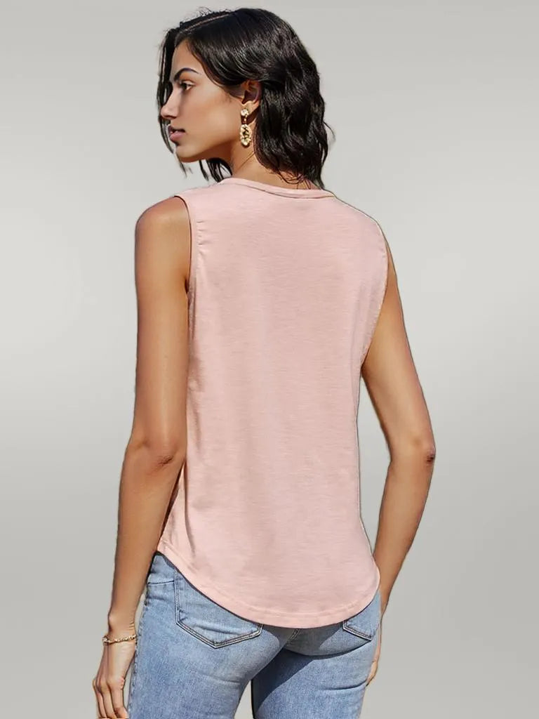 Ivy Lane Solid Tie Neck Tank