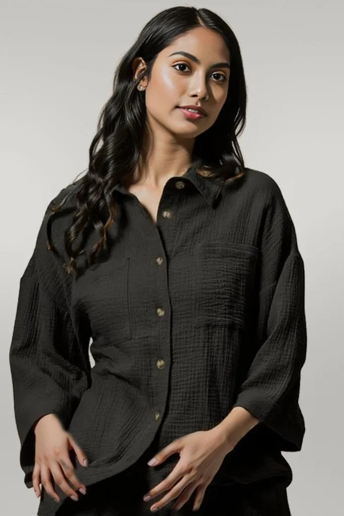 BiBi Crinkle Gauze Shirt and Short Set