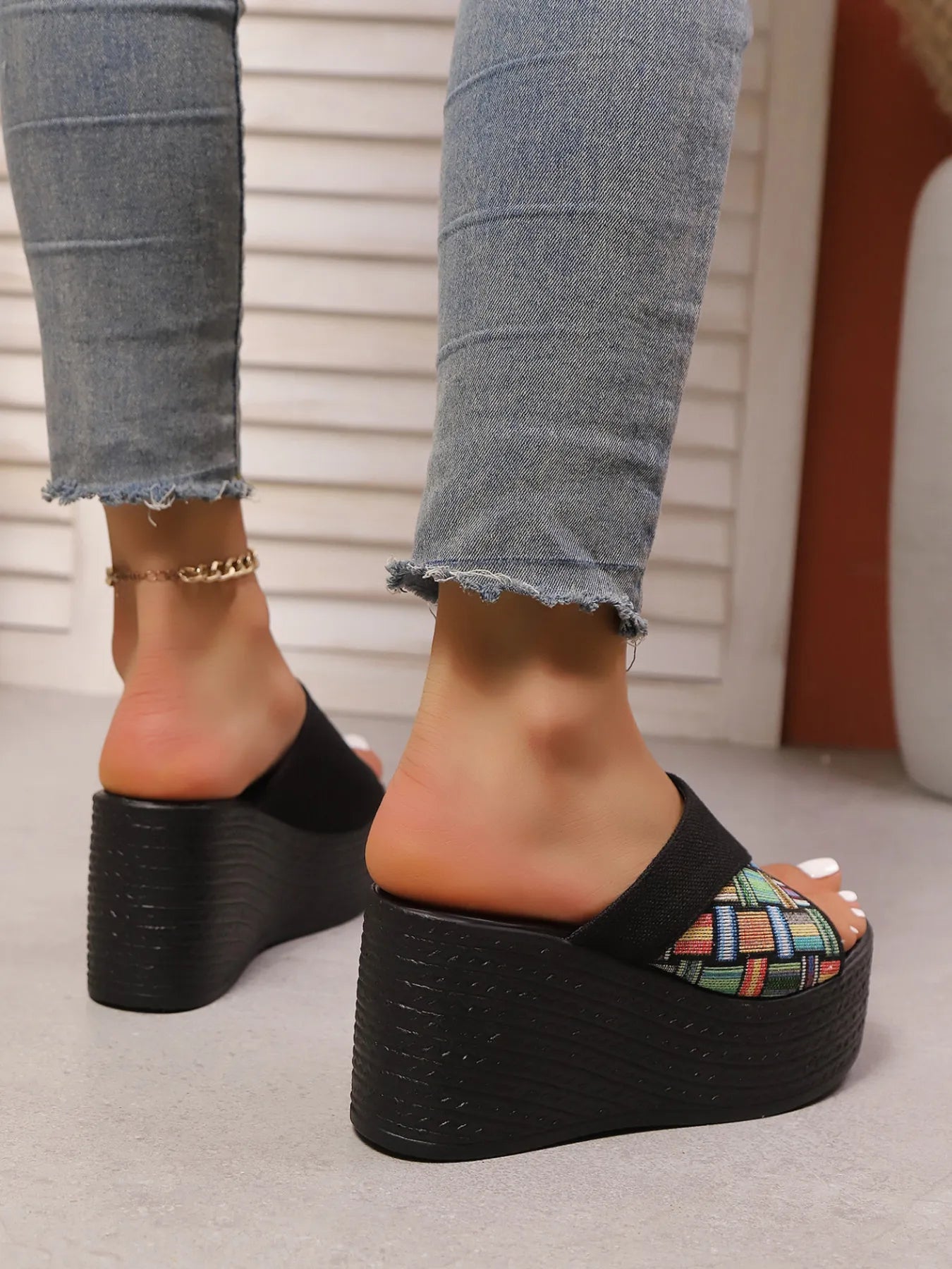 Open Toe Platform Wedge Sandals
