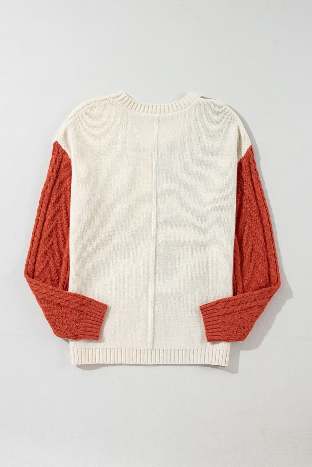 Gold Flame Colorblock Patched Pocket Drop Shoulder Sweater Gold Flame 65%Acrylic+35%Polyamide