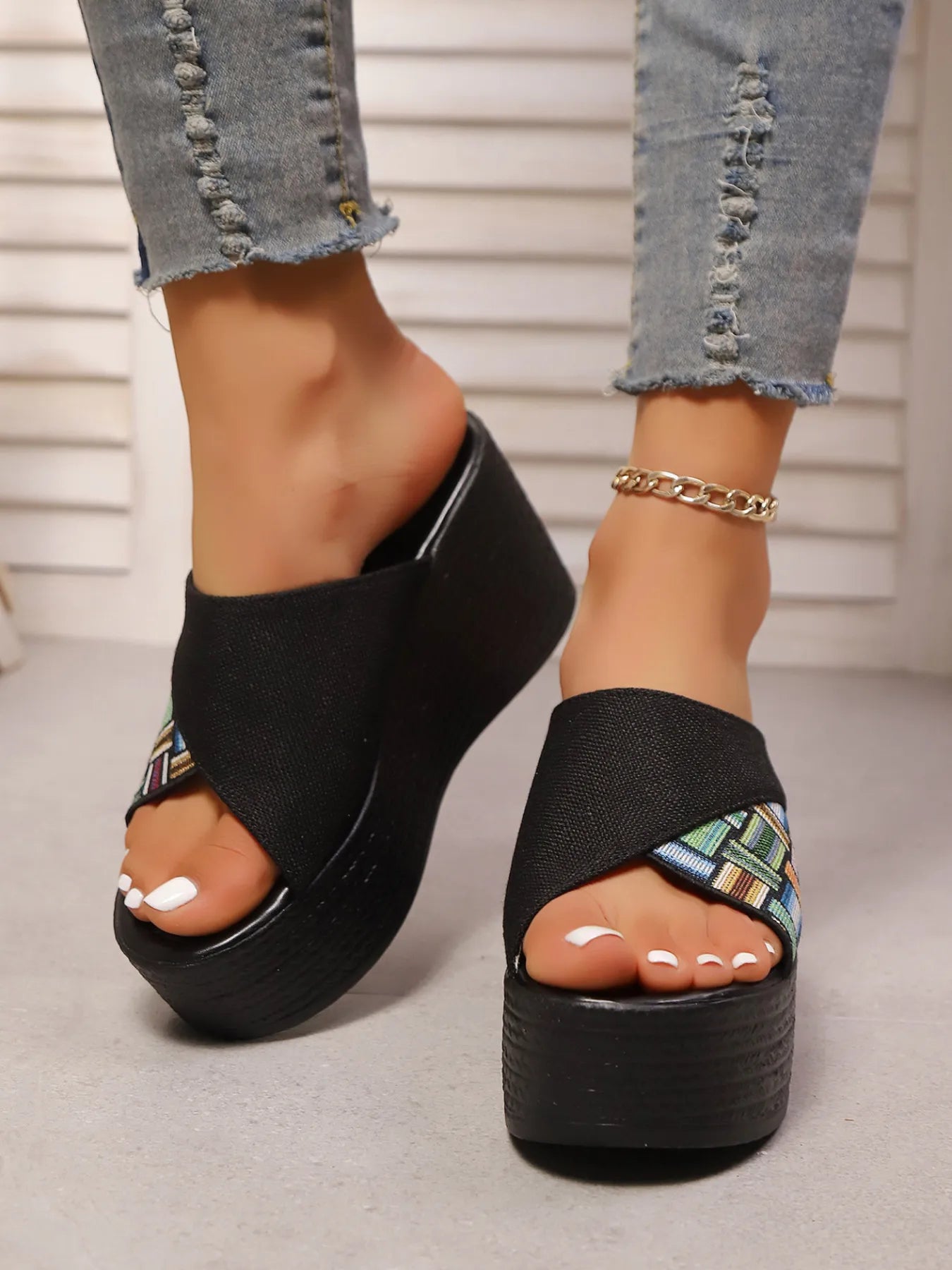 Open Toe Platform Wedge Sandals