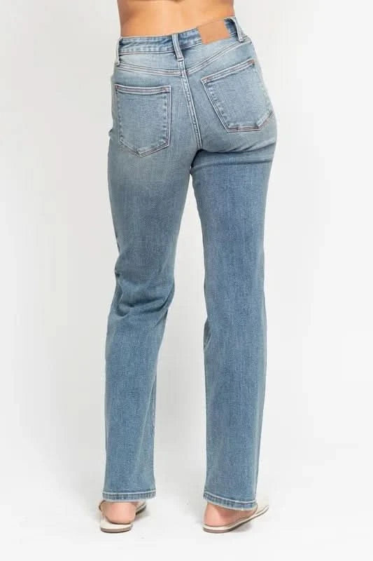Judy Blue Full Size High Waist Distressed Dad Jean MD