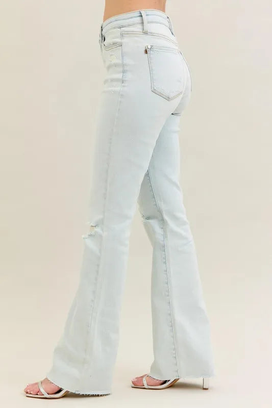 Judy Blue Full Size Destroy & Fray Hem Bootcut Jeans