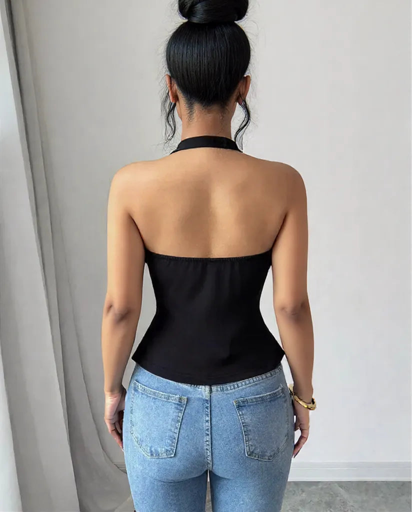 Knitted Vest Slim Fit Halter