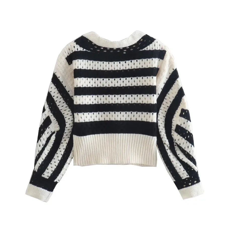 French Vintage Hollow Out Tassel Long Sleeve