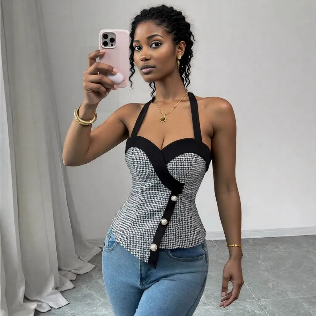 Knitted Vest Slim Fit Halter