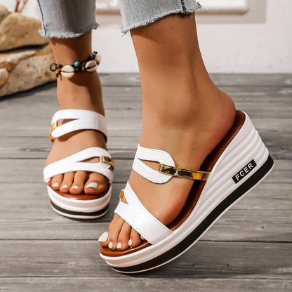 Casual Platform Strappy Wedge Sandals