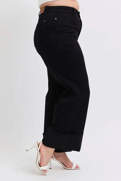 Judy Blue Full Size High Waist Reto Wide Leg W/ Cuff