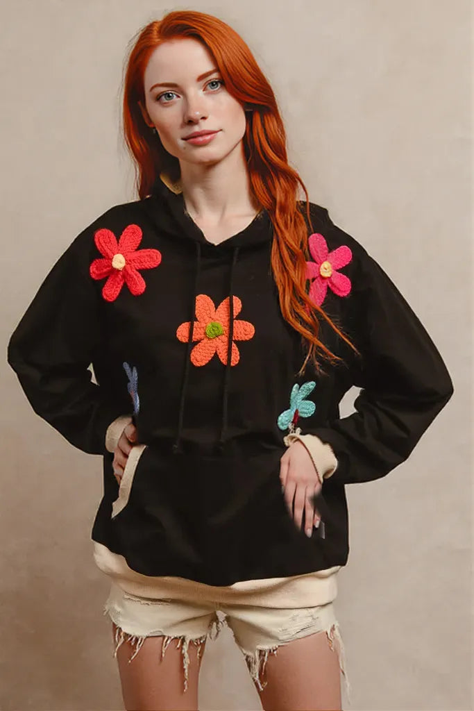 BiBi Patched Hoodie Top