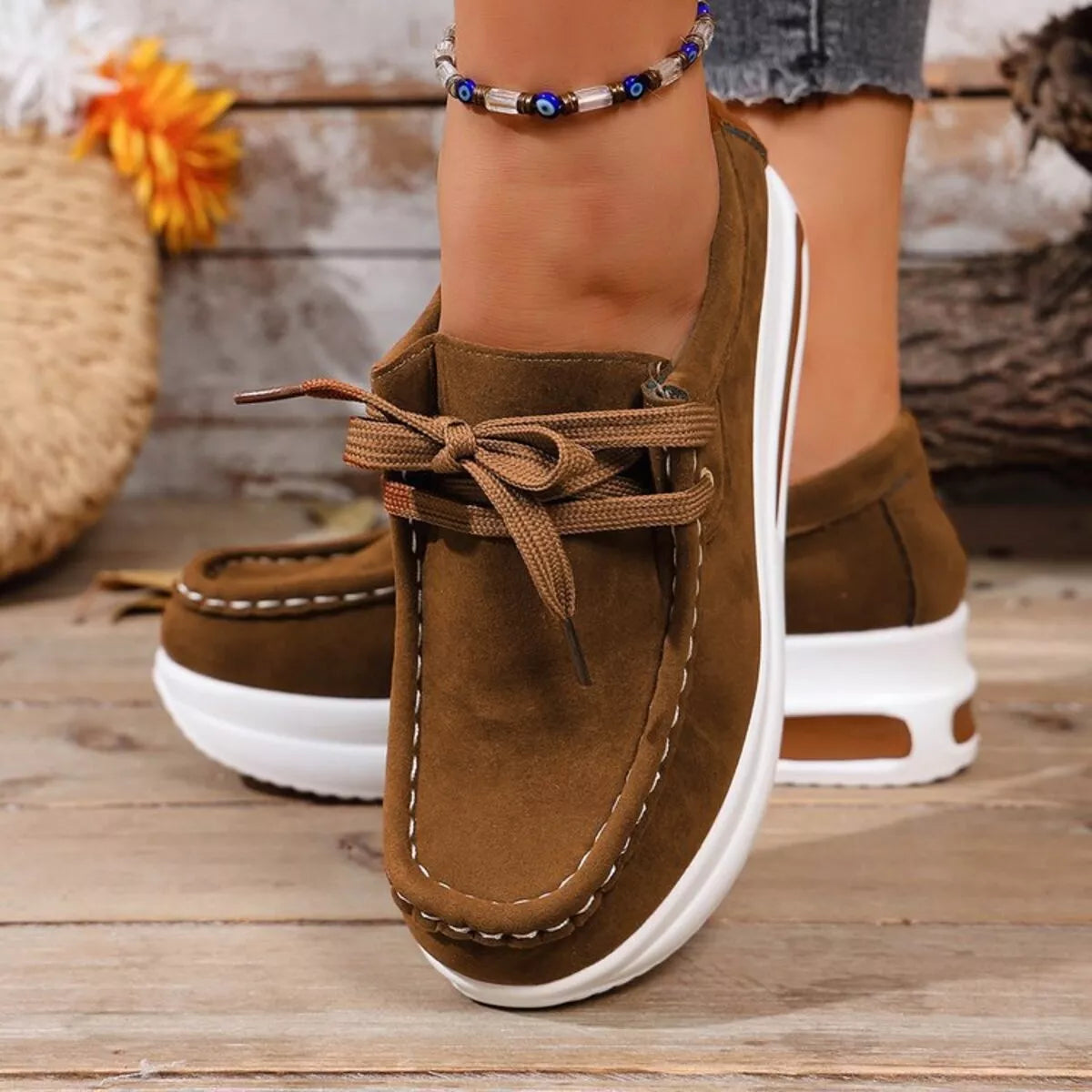 Round Toe Platform Sneakers