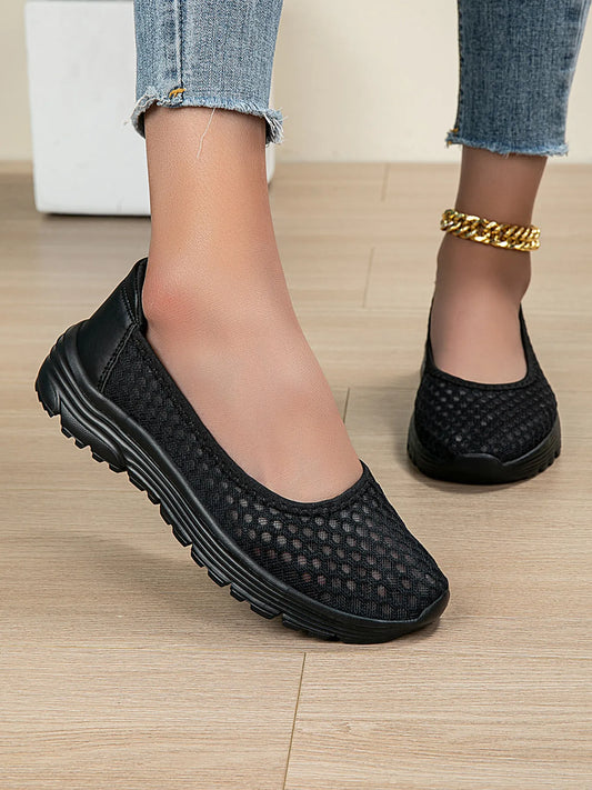 Breathable Mesh Slip-Ons Black
