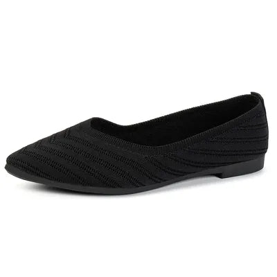 Mesh Point Toe Solid Color Slip-Ons