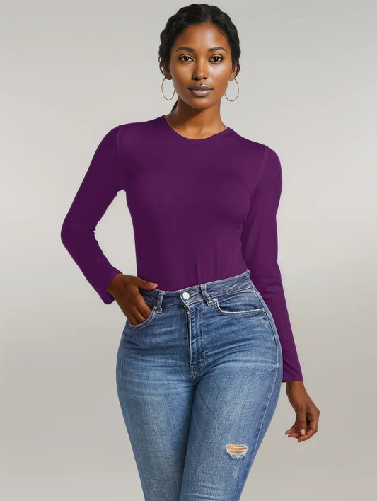 Round Neck Long Sleeve Bodysuit