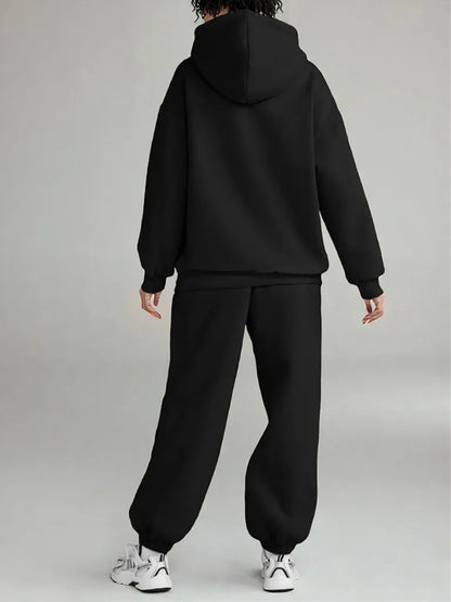 Full Size Kangaroo Pocket Hoodie and Joggers Set