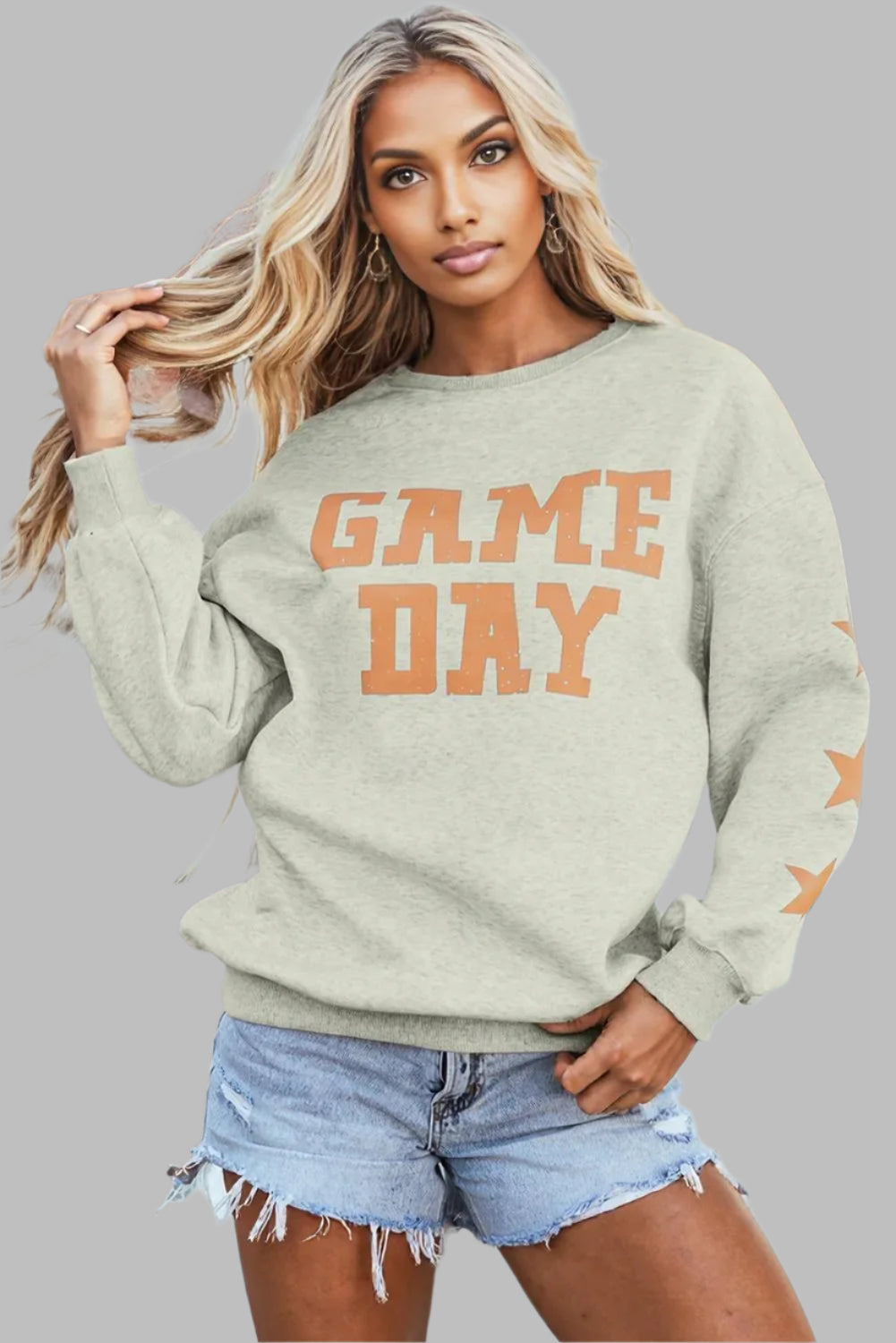 Black Game Day Graphic Rugby Football Season Sweatshirt