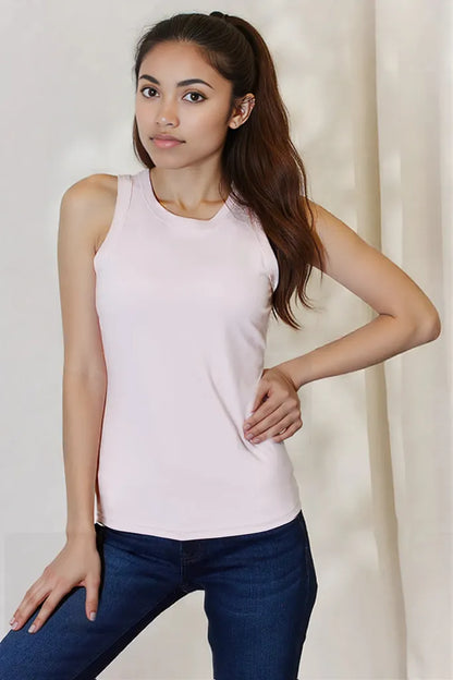 Basic Bae Full Size Round Neck Slim Tank Lilac